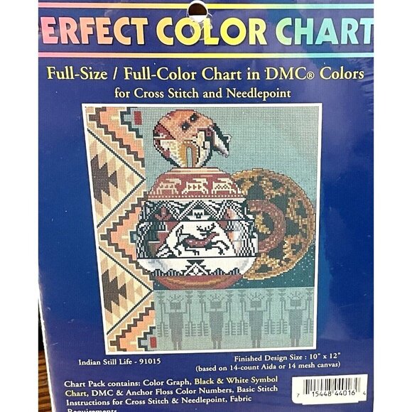 Cross Stitch Candamar Designs Indian Still Life Perfect Color Chart Full Size - Picture 6 of 6
